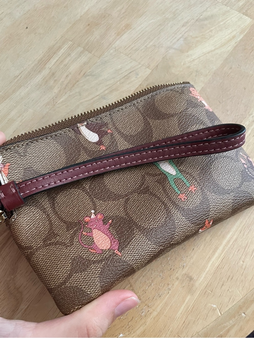 Party animal corner zip signature wristlet - Picture 6 of 6